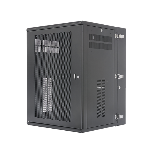 Gabinete PanZone de Montaje en Pared, de 19in, Puerta Ventilada, 18 UR, 635mm de Profundidad, Color Negro | PANDUIT