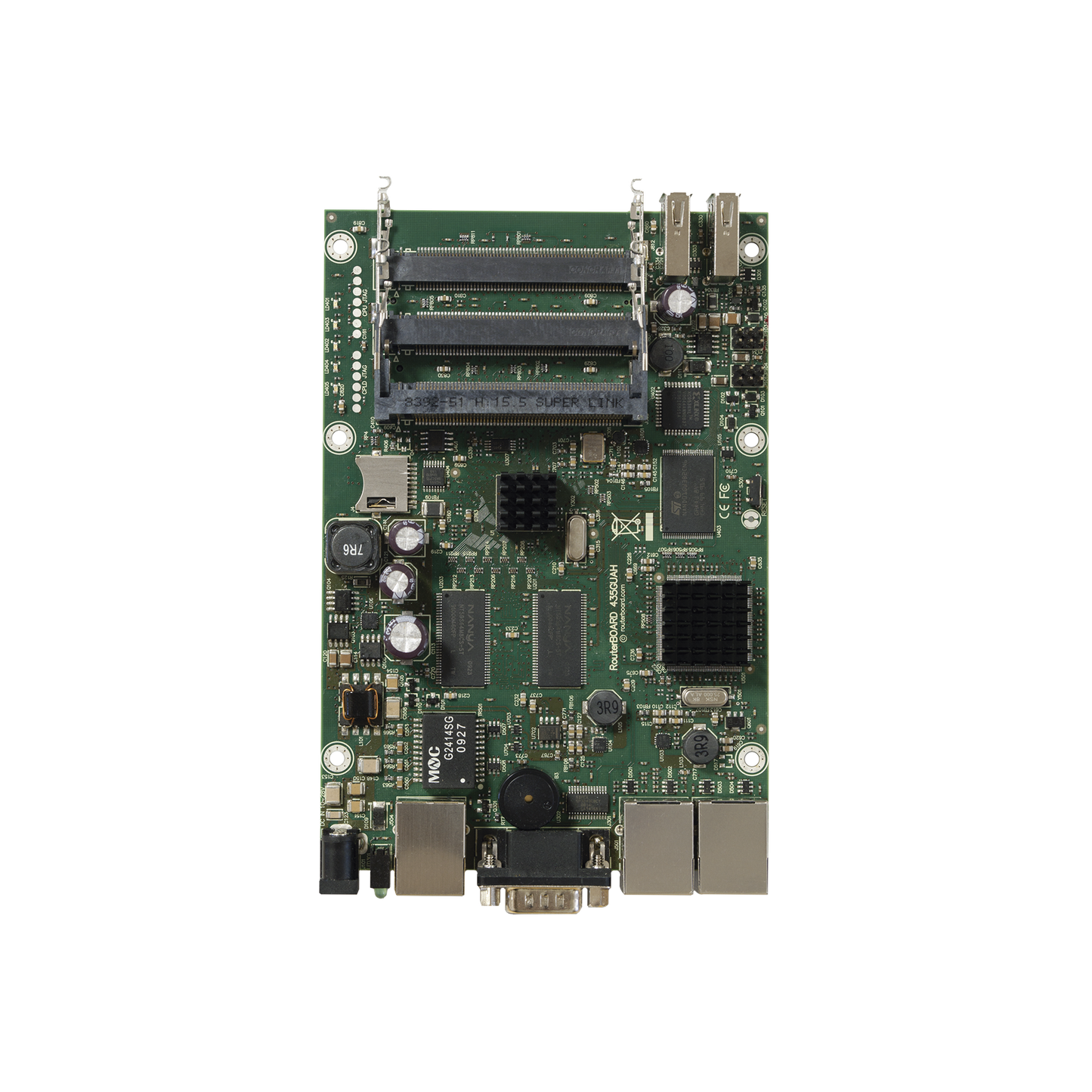 Board, 3 Puertos Gigabit con 5 ranuras miniPCI de expansión hasta MIMO 10x10