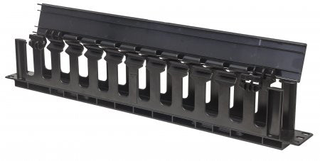 714679 Organizador Horizontal de Cable para Montaje en Rack de 19 pulgadas, 1U, con Cubierta, Negro