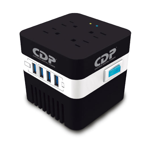 Regulador de Voltaje CDP RU-AVR604,, 4, Negro, 600 VA
