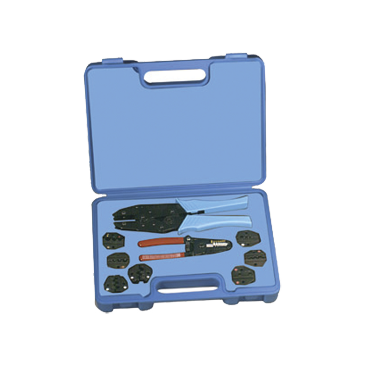 Kit en Estuche PlÃ¡stico con 7 Muelas para Instalar Terminales en Cable, Pinzas RFA-4005-20 y Desforradora de Cable.