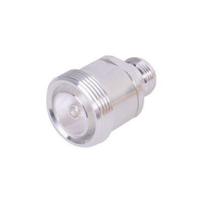 Adaptador en LÃ­nea de Conector DIN 7-16 Hembra a N Hembra, Plata / Plata / TeflÃ³n.