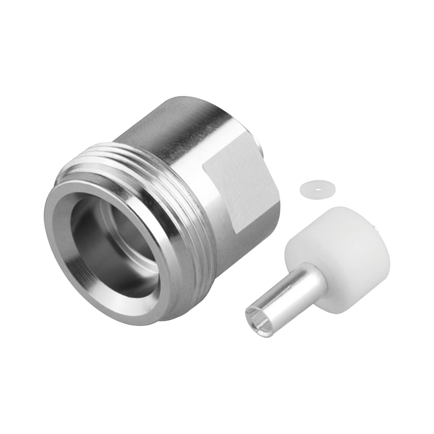 Conector 4.1/9.5 Hembra para Soldar en Cable TFT-402LF, Grupo SR2, Bronce Blanco/ Plata/ TeflÃ³n.