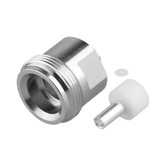 Conector 4.1/9.5 Hembra para Soldar en Cable TFT-402LF, Grupo SR2, Bronce Blanco/ Plata/ TeflÃ³n.