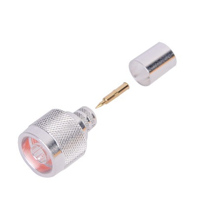 Conector N Macho de Anillo Plegable en Cables con Conductor Central AWG-11 Ã³ 13 tipo RG-8/U (BELDEN 8237), RG213/U (8267), RG214 (8268).