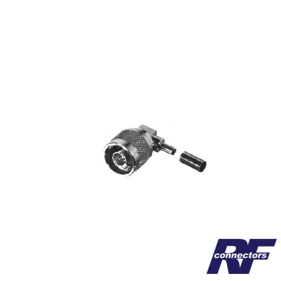 Conector N Macho en A/R de Anillo Plegable para Cables RG-58/U, RG-142/U, Niquel/ Oro/ TeflÃ³n.