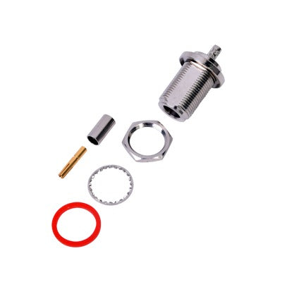 Conector N Hembra HermÃ©tico, montaje Frontal para panel en 2D Plano.