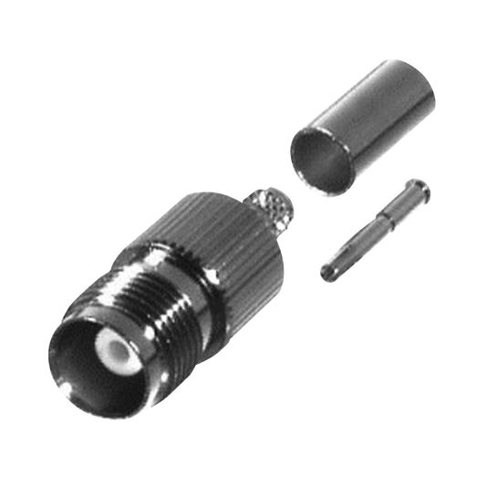 Conector TNC Hembra de Anillo Plegable para Cables PROFLEX, Grupo P, NÃ­quel/ Oro/ Delrin.