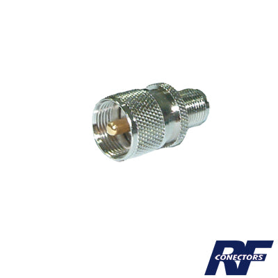 Adaptador en LÃ­nea de Conector TNC Hembra a UHF Macho (PL-259), NÃ­quel/ Oro/ TeflÃ³n.