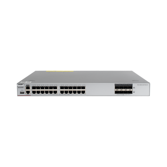 Switch Core Administrable Capa 3 con 24 puertos Gigabit + 8 SFP+ para fibra 10Gb, gestiÃ³n gratuita desde la nube.