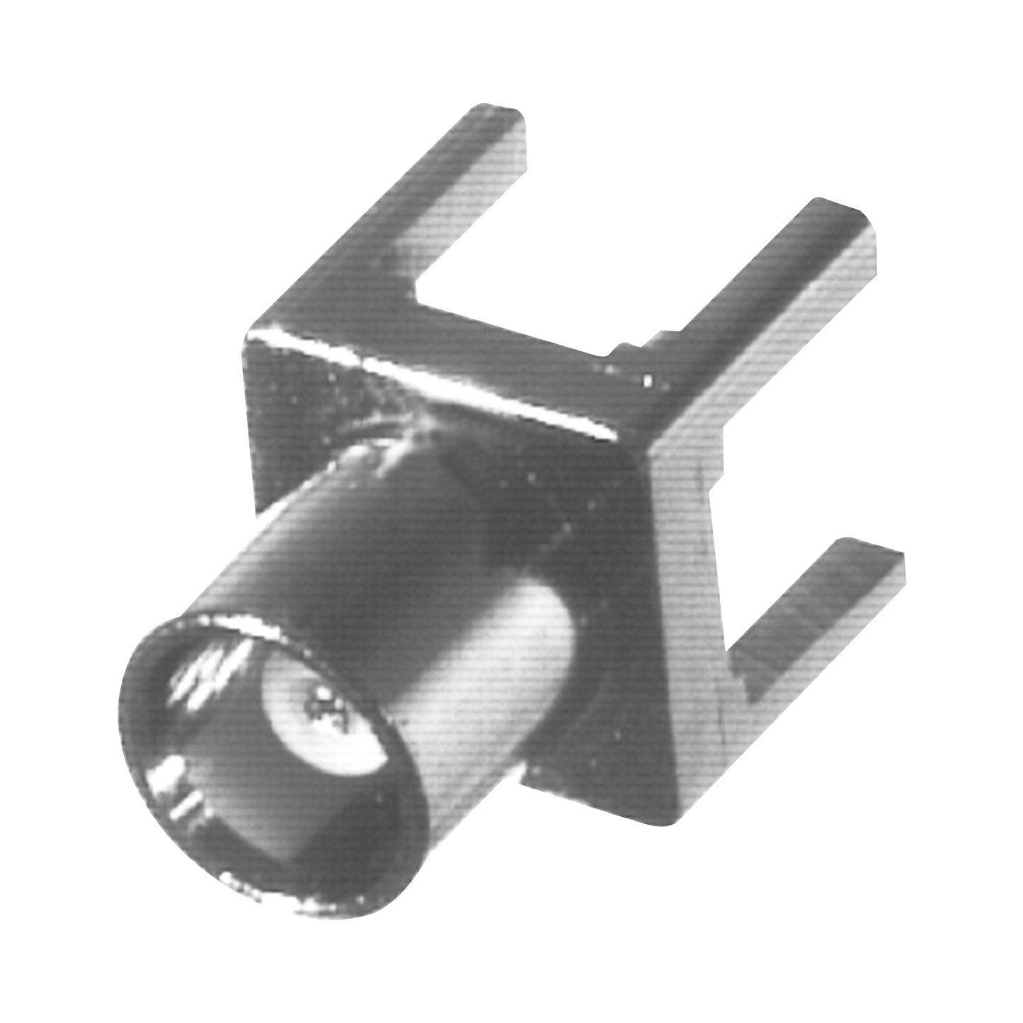 Conector MCX Hembra de Montaje Vertical para PCB, con Terminal y 4 Patas, NÃ­quel/ Oro/ TeflÃ³n.