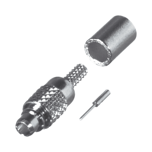 Conector MMCX Macho de Anillo Plegable para RG-178, BELDEN 83265, Grupo A, Oro/ Oro/ TeflÃ³n.