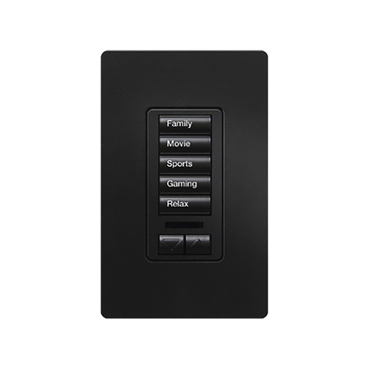 (RadioRA2) Teclado seetouch 5 botones, 2 botones subir/bajar, programe escenas diferentes en cada botÃ³n.