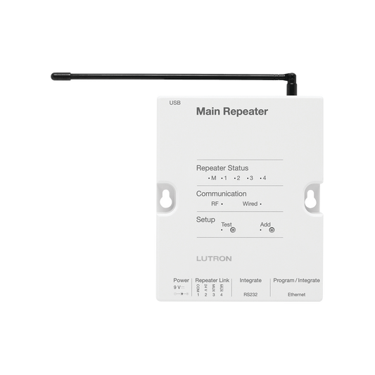 Controlador HUB principal para RadioRa2 LUTRON, soporta 100 dispositivos, 4 repetidores, programacion vÃ­a software PC. Alcance total del sistema 2 HUB 8 rep