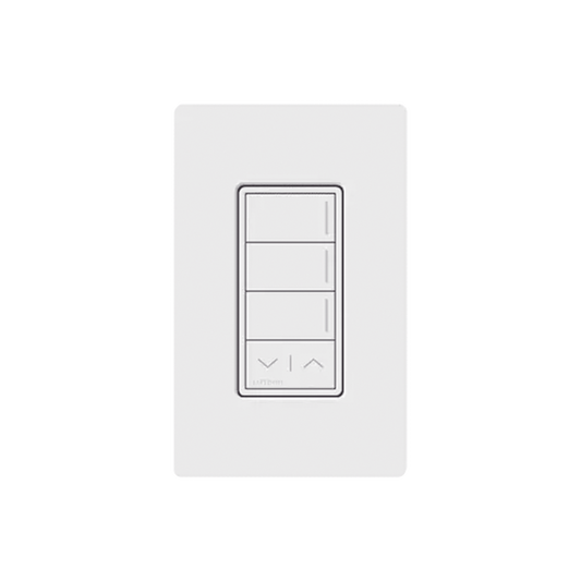 (RadioRa3) Botonera Sunnata Blanco 3 escenas y 2 botones subir/bajar para Radio RA3, programe escenas diferentes en cada botÃ³n.