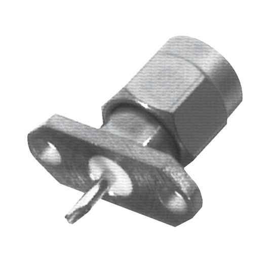 Conector SMA Macho de 2 Perforaciones, Montaje en Panel con Terminal Soldable, NÃ­quel/ Oro/ TeflÃ³n.?