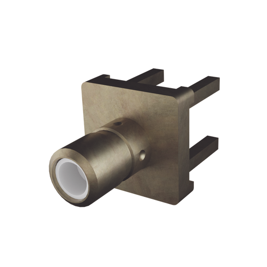 Conector SMB Hembra (PIN Macho) Montaje Vertical para PCB, 75 Ohm, Oro/ Oro/ TeflÃ³n.