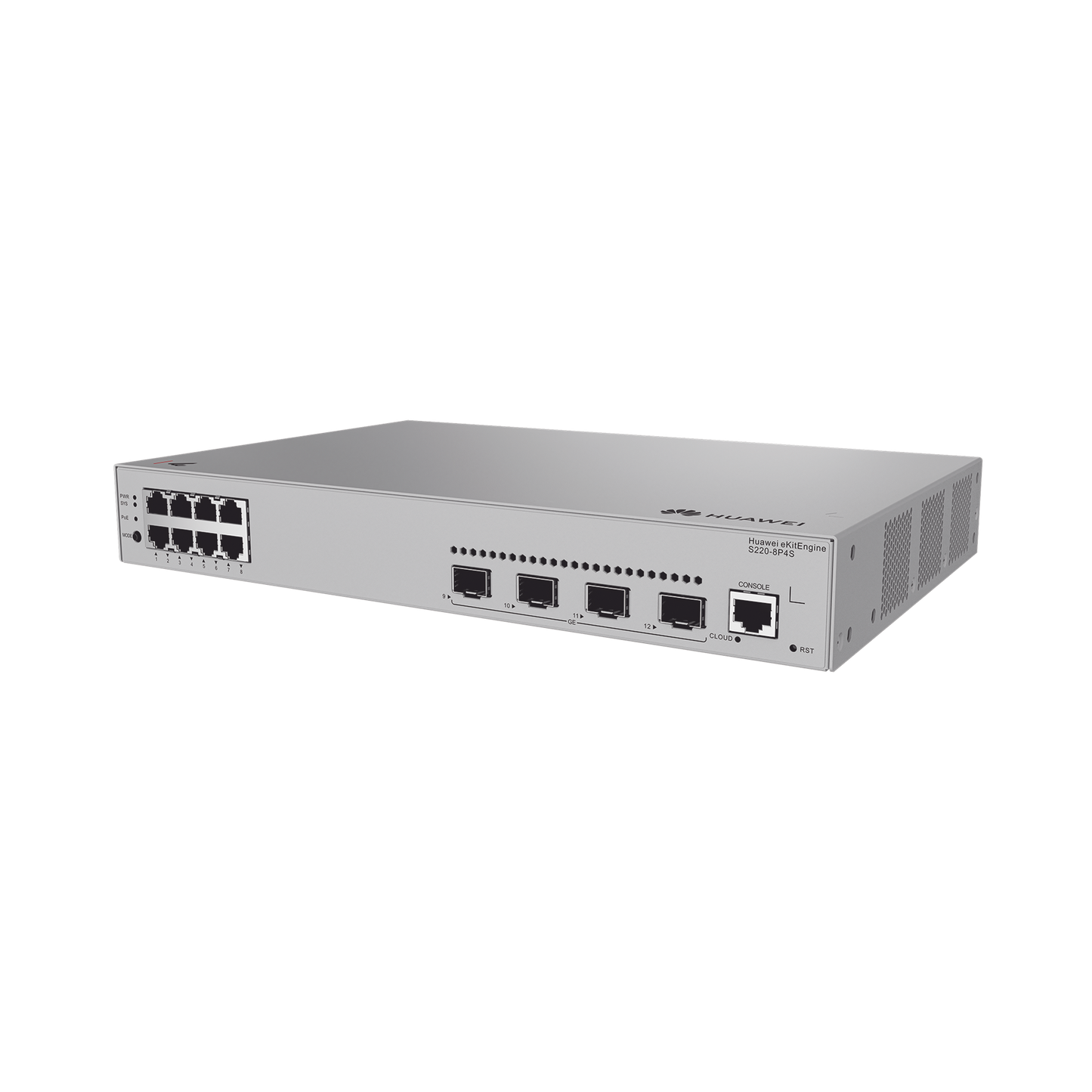 Switch Gigabit Administrable PoE Capa 2 / 8 puertos 10/100/1000 Mbps (PoE) / 4 Puertos SFP Uplink / 125W / PoE Perpetuo / AdministraciÃ³n Nube Gratis