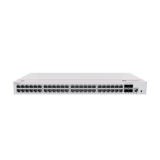 Switch Gigabit Administrable PoE Capa 3 / 48 puertos 10/100/1000 Mbps (PoE) / 4 Puertos SFP+ Uplink / 380W / PoE Perpetuo / iStack / AdministraciÃ³n Nube Gratis