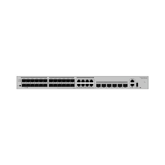 Switch Gigabit Administrable Capa 3 / 24 puertos SFP / 8 puertos 10/100/1000 Mbps (Combo) / 4 Puertos SFP+ / 2 Puertos SFP+ 12GE Stack / iStack /AdministraciÃ³n Nube Gratis