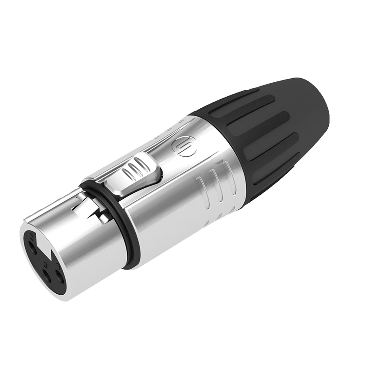 XLR conector de cable hembra, carcasa cromada perla, contactos plateados | SEETRONIC