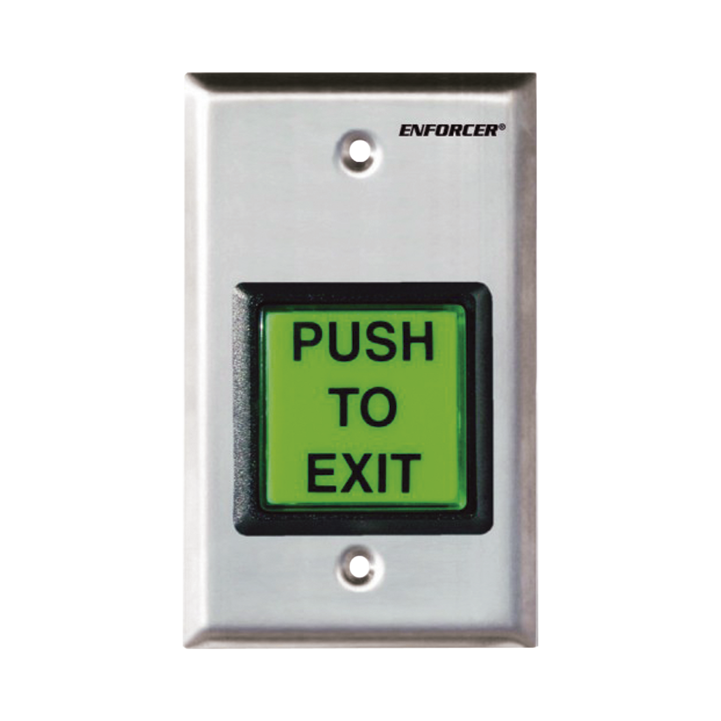 BotÃ³n de salida con iluminaciÃ³n con placa de pared de acero inoxidable