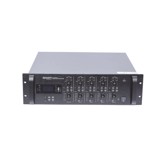 Mezclador Amplificador de Audio - 4 zonas de 240W RMS Hasta 960W | 4 Canales | 5 Entradas | MP3 Tuner USB/SD | 1 Entrada de MicrÃ³fono