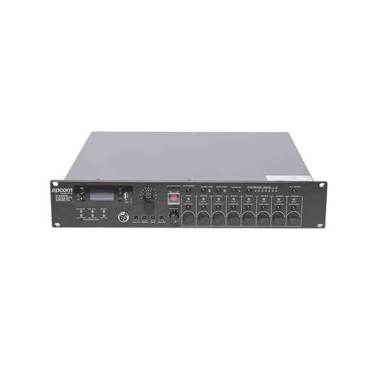 Controlador de EvacuaciÃ³n Por Voz | 500 W | 8 Zonas independientes | 4 entradas de audio y 2 entradas de micrÃ³fono