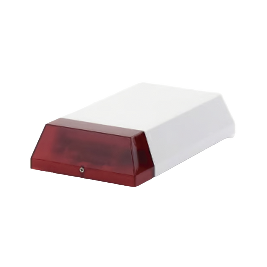 Sirena inalÃ¡mbrica / Exterior o Interior / AlimentaciÃ³n a baterÃ­a / DuraciÃ³n de 2 aÃ±os*/ Con transmisor universal / Compatible con Honeywell, Pima, Crow, DSC, etc