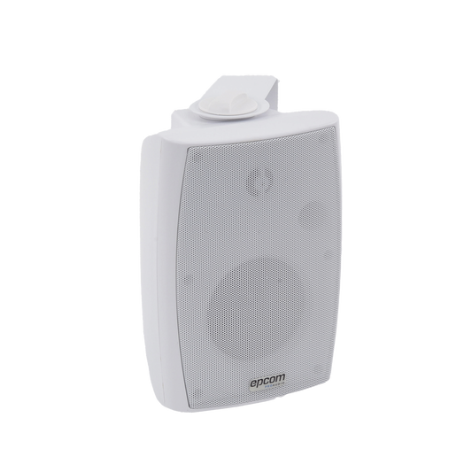 Altavoz de Pared de 2 vÃ­as | Woofer 4in + 1.5in | 2.5W - 20W | Para Sistemas 70/100V y 8 ohms | Material ABS | Rejilla y Bracket de Metal | Color Blanco