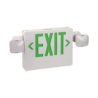 SeÃ±al de salida luminosa con baterÃ­a y lÃ¡mparas de emergencia, color verde