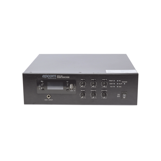 Mini Amplificador de Audio Mezclador | 120W RMS | Sistema 70/100V | MP3 | Tuner | Bluetooth | Musica ambiental y Voceo