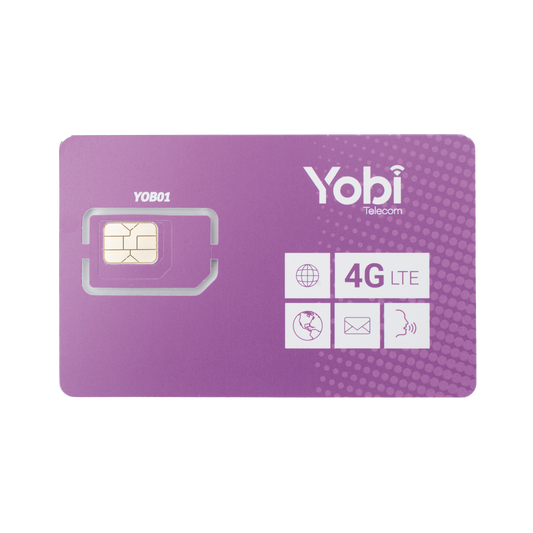 SIM Yobi para dispositivos mÃ³viles 3G/4G, 1GB Mensual por 1 aÃ±o de servicio (solo datos)