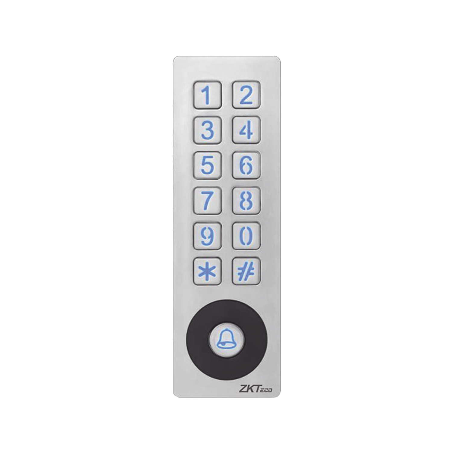 Teclado con Lector de Tarjetas 125Khz, Autónomo, 1,000 Tarjetas, 8 Grupos de Contraseñas | ZKTECO