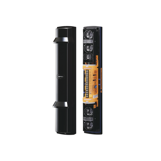 Barrera fotoelectrica de 100 metros 4 rayos  4 canales  doble modulaciÃ³n y transmision automatica de potencia del rayo