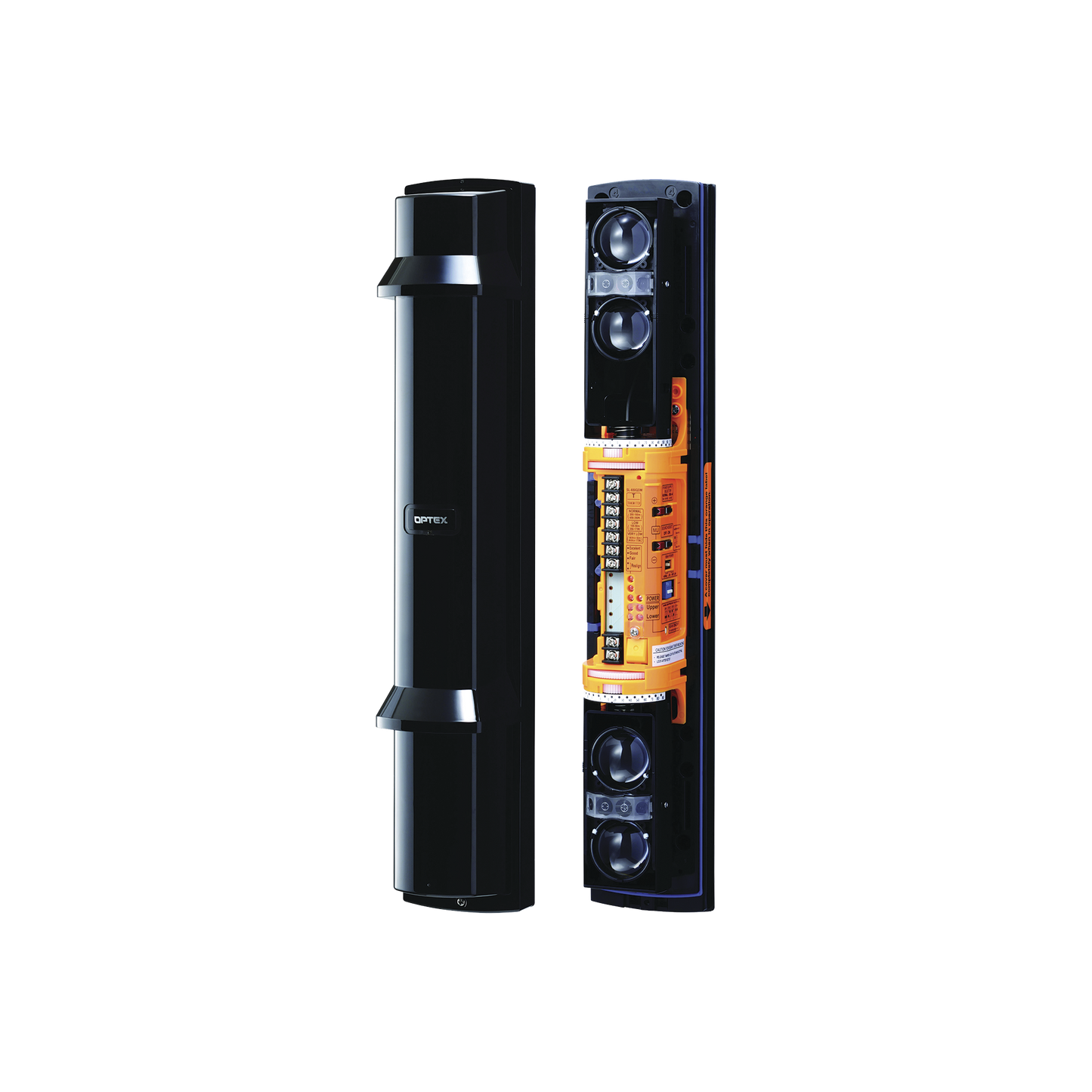 Barrera fotoelectrica de 200 metros 4 rayos  4 canales  doble modulaciÃ³n y control de potencia del rayo