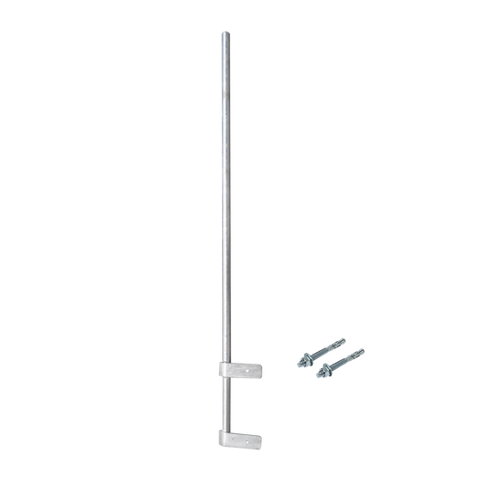 Mástil Liviano de Pared de 1.5 m (Diam. 1-1/4") con Cejas de Fijación Soldadas, ¡No se gira! Incluye Taquetes para instalación.