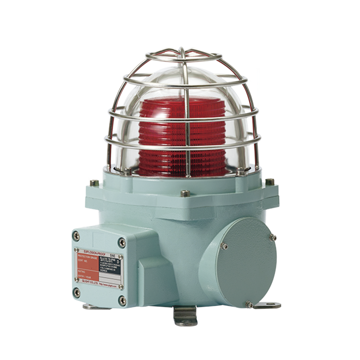 Baliza con luz LED color Rojo con patrÃ³n de destello fijo o flasheante, ideal para zonas y Ã¡reas peligrosas, opera en un rango de 12-24 VCD