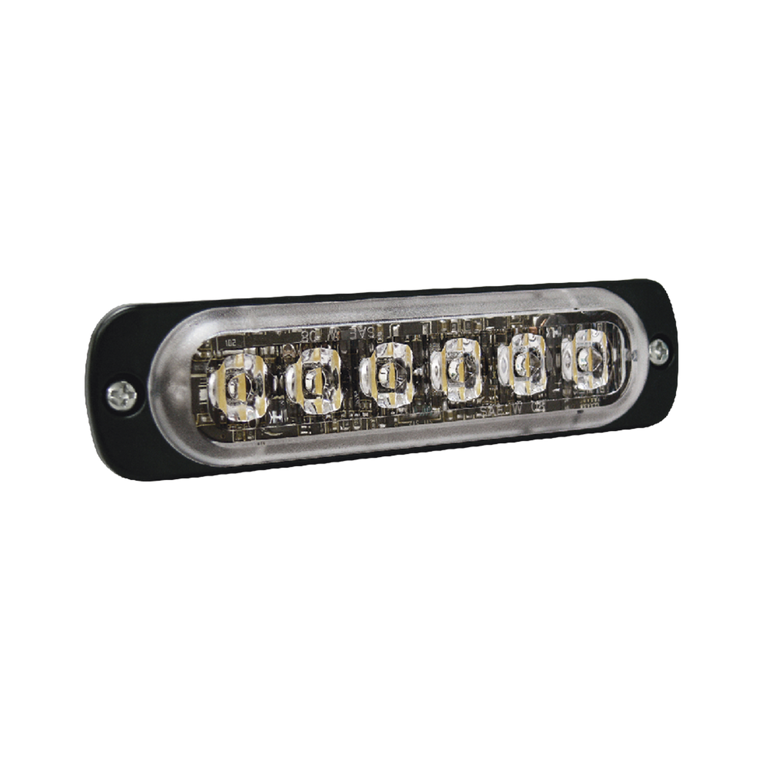 Luz Auxiliar de 6 LED, Ambar, Bisel Negro, Lente Transparente | SIGNALPRO