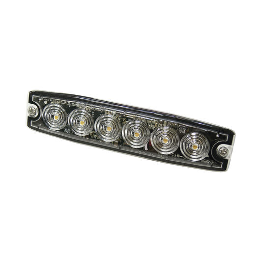 Luz Auxiliar de 6 LED, Ã¡mbar, SAE Clase I, lente transparente