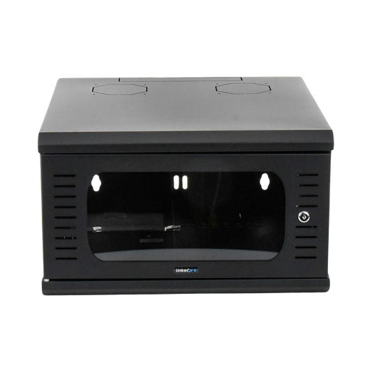 Gabinete para Montaje en Pared Fijo, con 4 Unidades de Rack, de 19in, Puerta de Cristal Templado, Fabricado en Acero | L