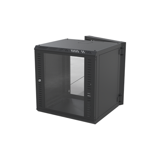Gabinete Abatible para Montaje en Pared con Rack 19" de 12 Unidades Ventana de Cristal | LINKEDPRO BY EPCOM