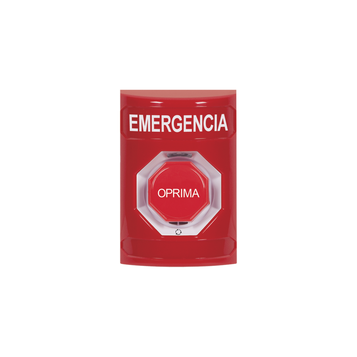 BotÃ³n de Emergencia, Texto en EspaÃ±ol, Color Rojo, AcciÃ³n Mantenida, Girar para Restablecer y LED Multicolor