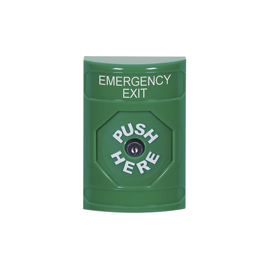 BotÃ³n de Salida de Emergencia, Texto en InglÃ©s, Restablecimiento con Llave