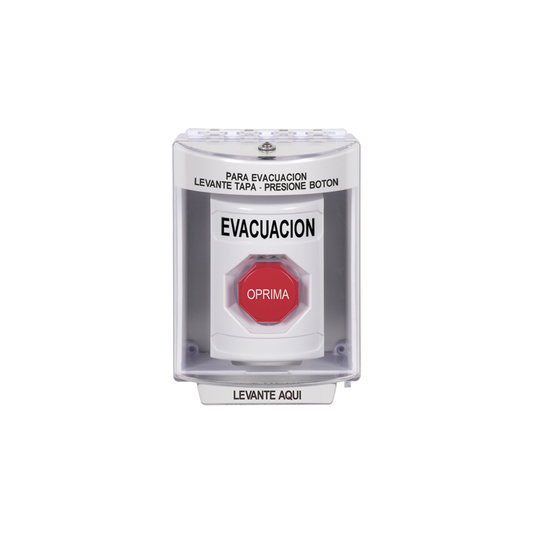 BotÃ³n de EvacuaciÃ³n, Cubierta de Policarbonato SÃºper Resistente de Superficie con Espaciador, Restablecimiento con Llave, Con Bocina de Advertencia