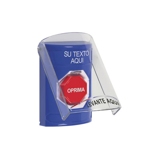 BotÃ³n con Texto Personalizado, Tapa Protectora de Policarbonato SÃºper Resistente, Restablecimiento con llave