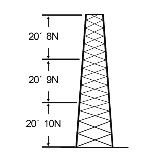 Torre especial Autosoportada Robusta de 18 m. Linea SSV HEAVY DUTY (Sec. 8 - 10)