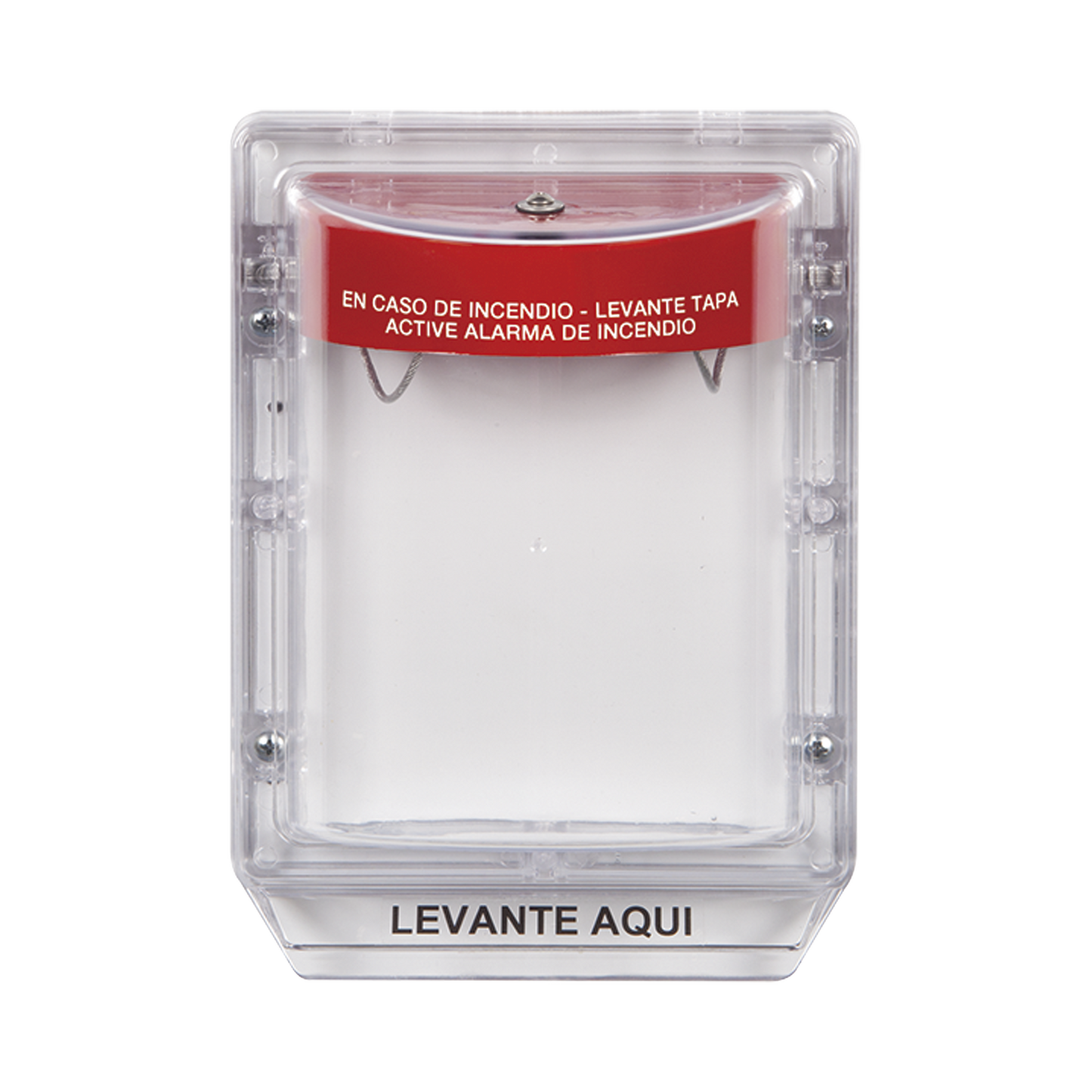 Cubierta Protectora de Policarbonato Serie Stopper IIÂ® , Con Bocina, Sin Espaciador, Montaje Empotrado, Etiqueta en EspaÃ±ol