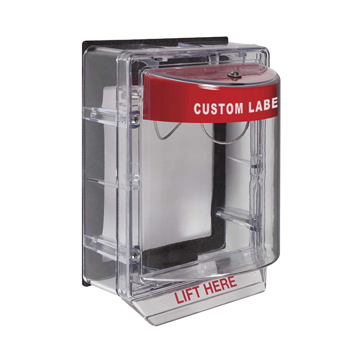 Cubierta Protectora de Policarbonato Serie Stopper IIÂ® , Con Bocina, Con Espaciador, Montaje Empotrado, Etiqueta Personalizada