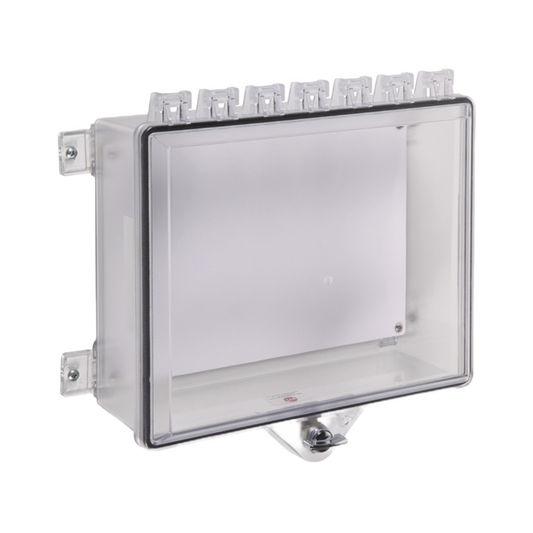 Gabinete de protecciÃ³n tipo 4X con placa trasera y bloqueo de pulgar - Transparente